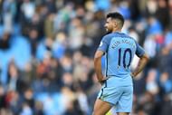 MANCHESTER, ENGLAND - OCTOBER 23:   Sergio Aguero of Manchester City looks on during the Premier League match between Manchester City and Southampton at Etihad Stadium on October 23, 2016 in Manchester, England.  (Photo by Laurence Griffiths/Getty Images)